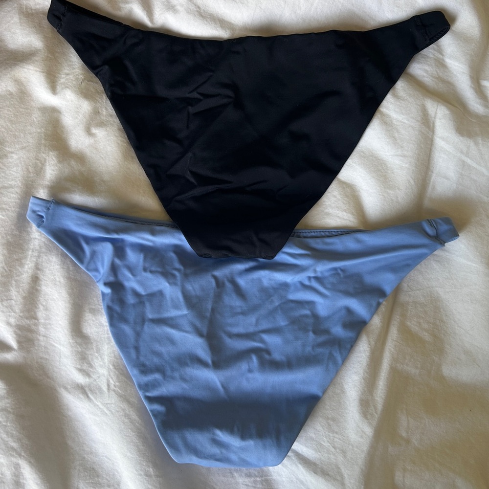 CUUP Women's Bikini Bottoms in Black and Light Blue - Picture 3 of 4